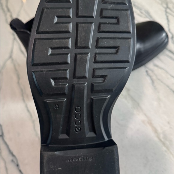 Ecco Black Leather Chelsea Boots Slip-On Ankle - Picture 2 of 6